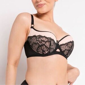 Curvy Kate Emboost Padded Balcony Bra Black/Pink